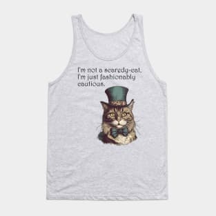 Fashionably Cautious Feline Tank Top